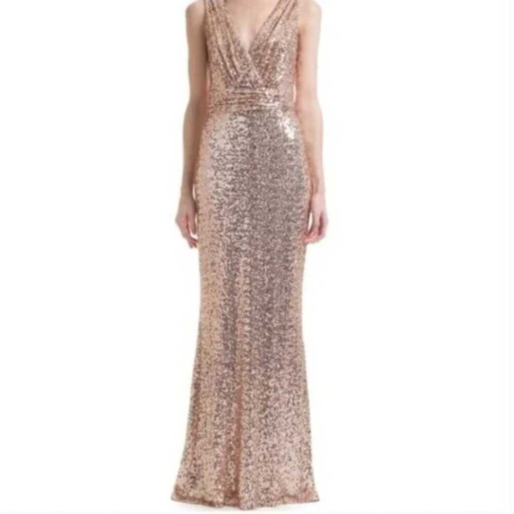 Belle Badgely Mischka rose gold sequin maxi dress - image 1