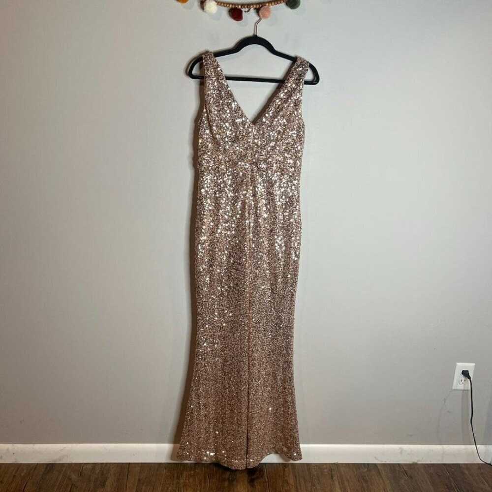 Belle Badgely Mischka rose gold sequin maxi dress - image 8