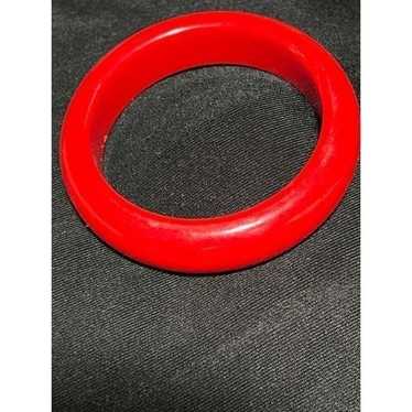 Vintage Chunky Red Acrylic Bangle Bracelet