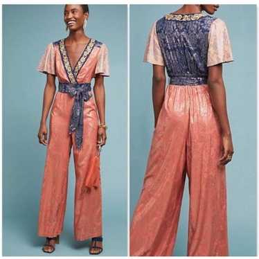 Anthropologie Akemi + Kin Sofia Metallic Jumpsuit… - image 1