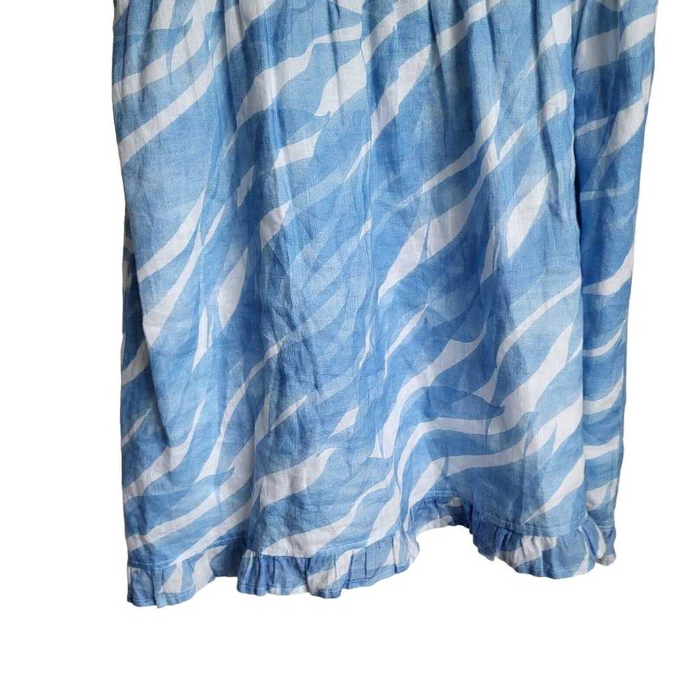 Bella Dahl Ruffle Sleeve Linen Blue White Mini Dr… - image 8