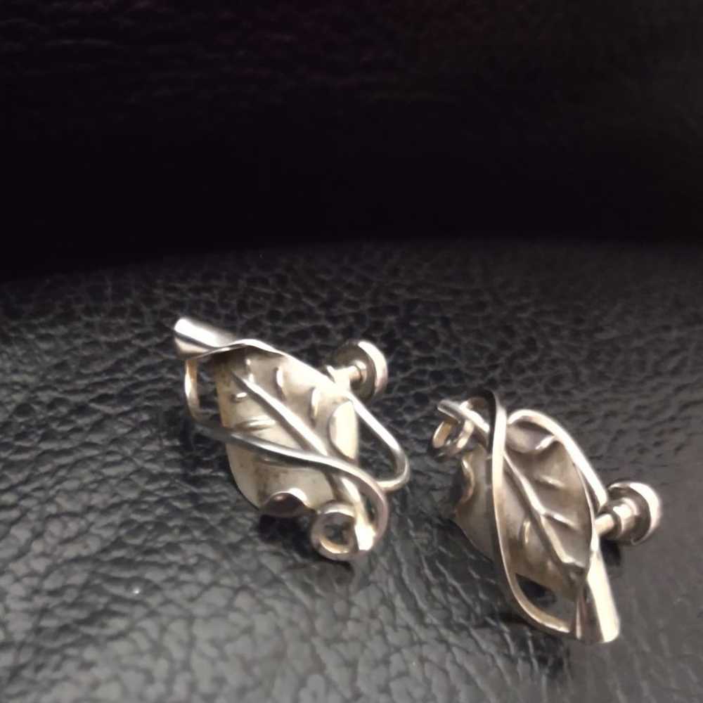 Sterling Silver DCE Curtis Design Screw Back Earr… - image 2