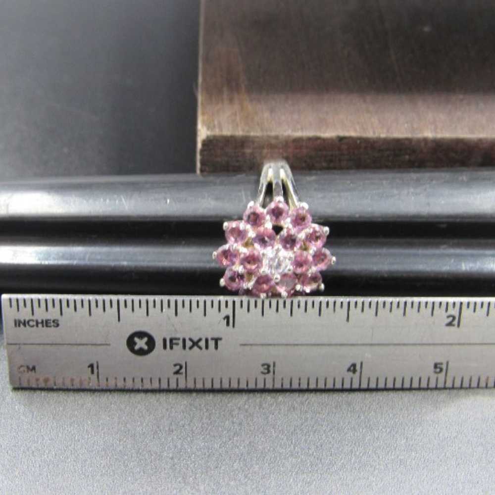 Size 5 Sterling Silver Purple CZ Cluster Star Des… - image 8