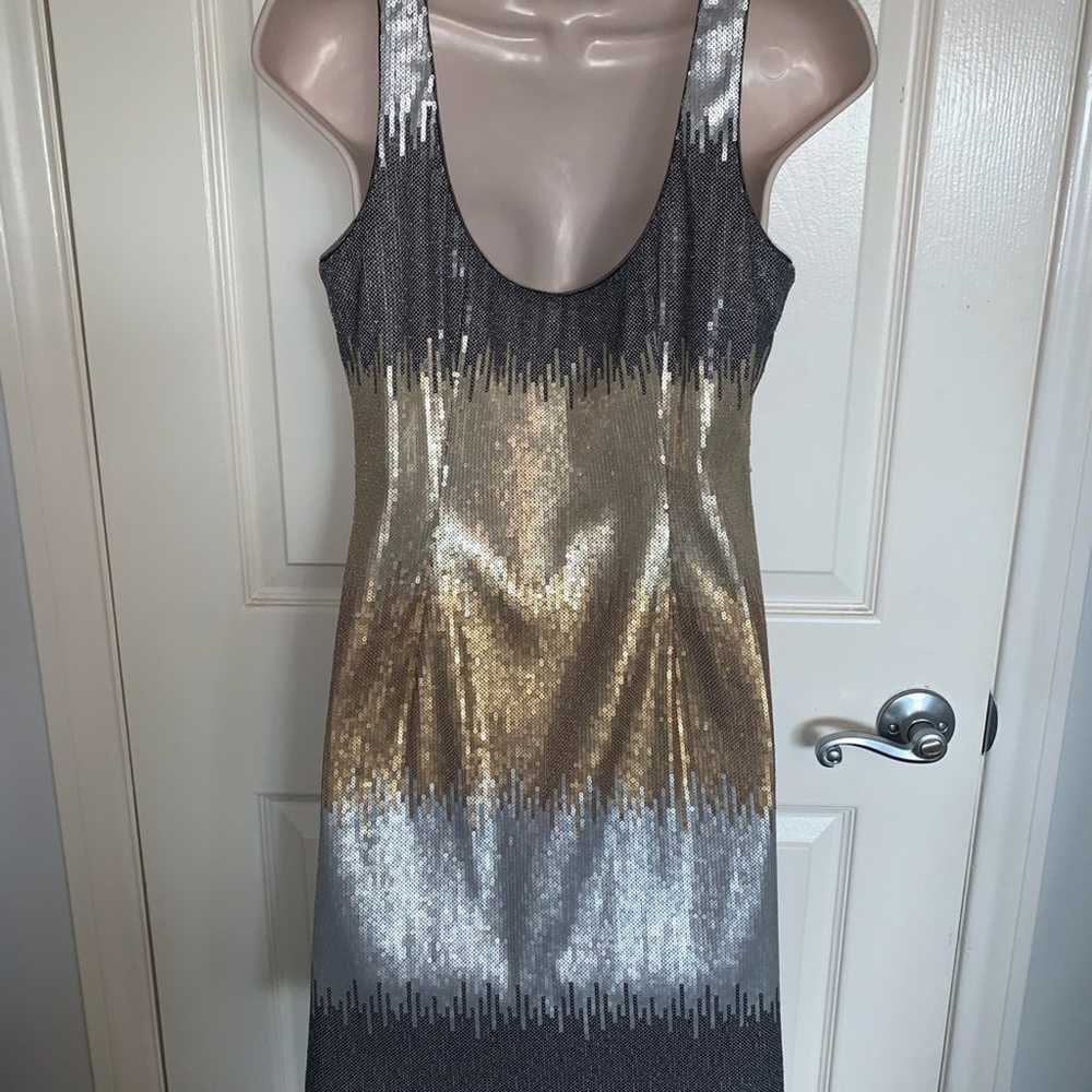 NWOT Maggy London ombré sequined sheath Size 8 - image 3