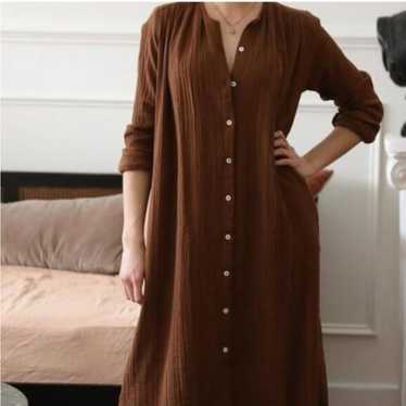 Mille Jasmine Cotton Gauze Midi Dress in brown - image 1