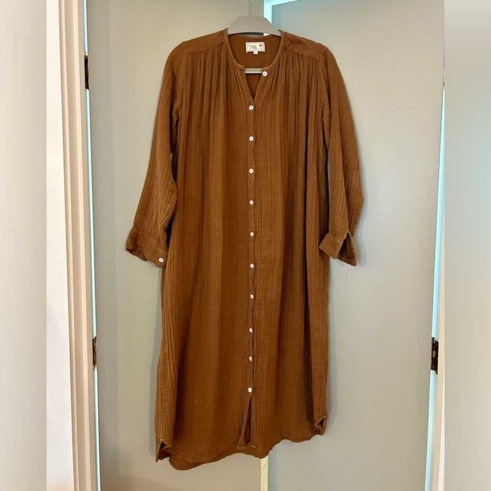 Mille Jasmine Cotton Gauze Midi Dress in brown - image 3