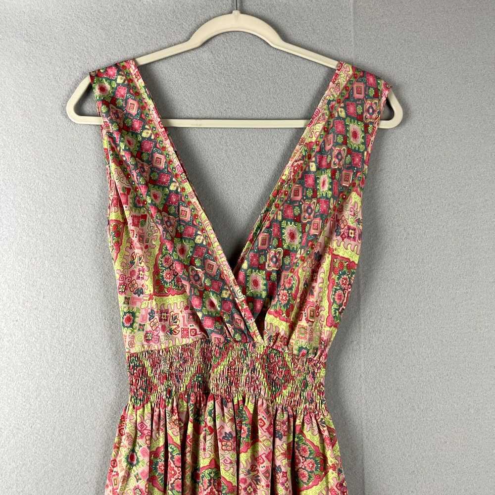 Cienna Silk Blend Floral Dress Womens Small Ruche… - image 2