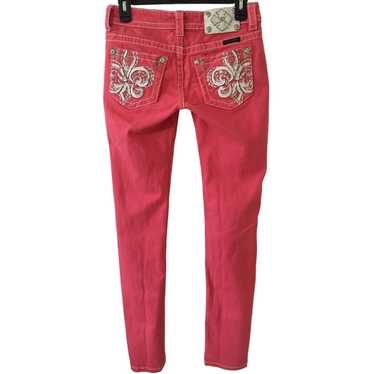 Miss Me Miss Me Melon Fleur De Lis Jeans Size 26 … - image 1