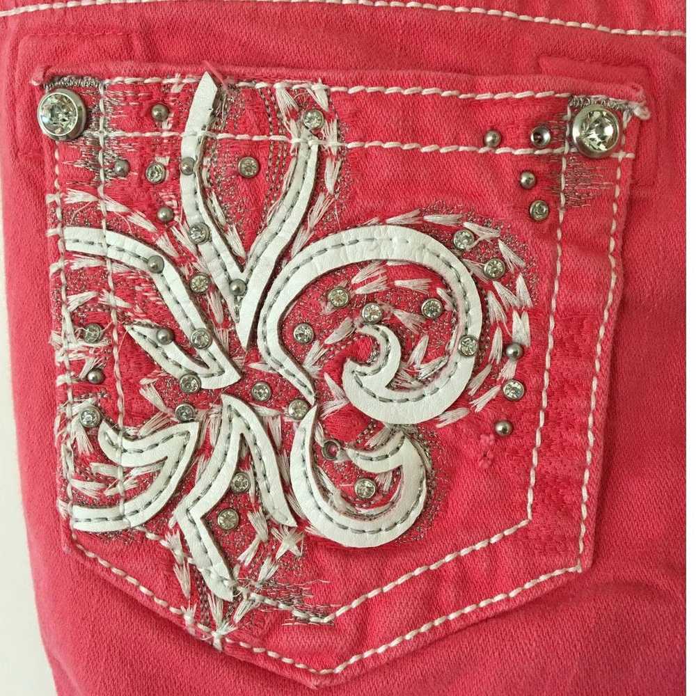 Miss Me Miss Me Melon Fleur De Lis Jeans Size 26 … - image 3