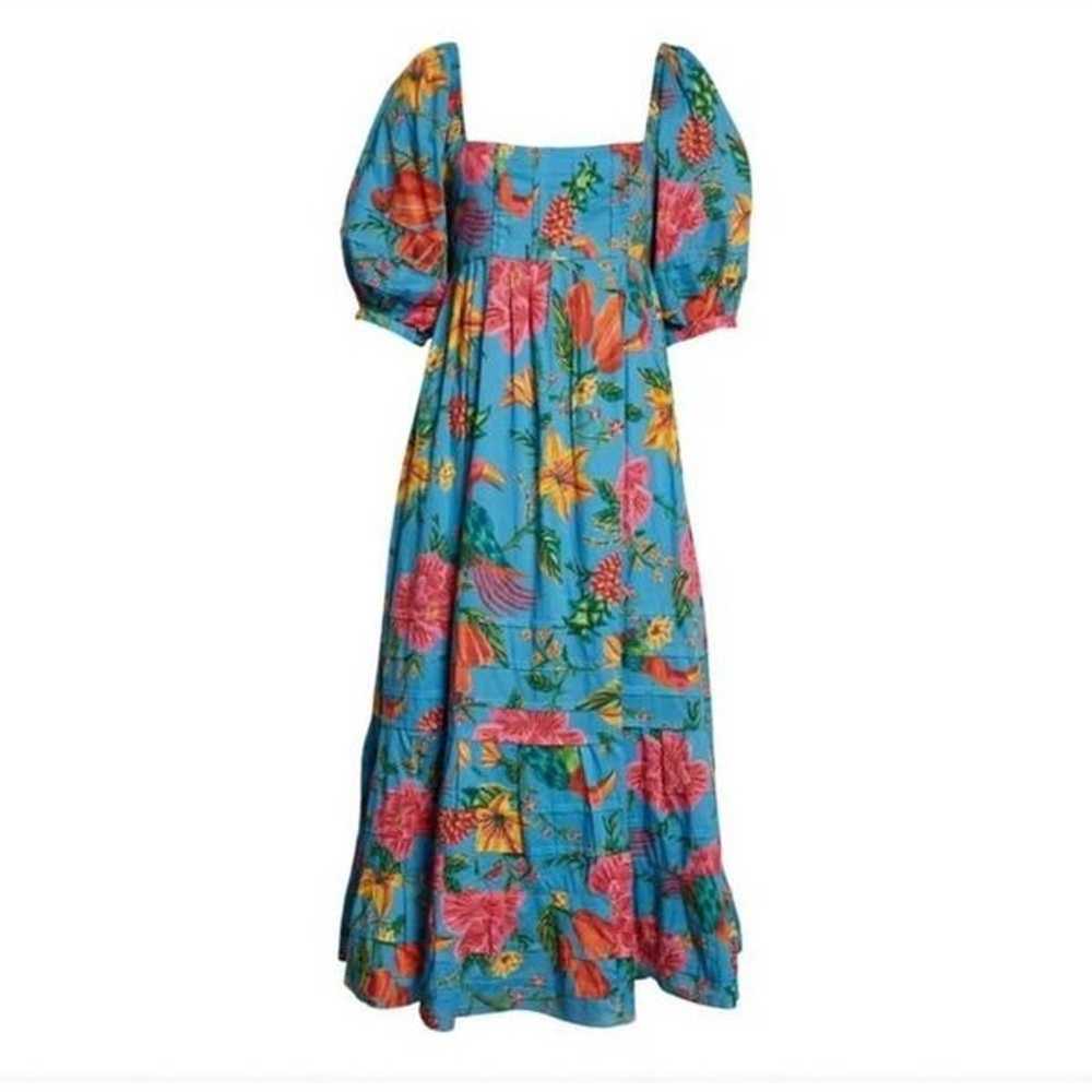 Farm Rio Toucans Garden Backless Midi Dress Blue … - image 3