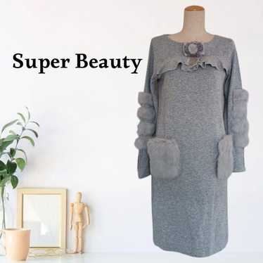 mm1252【L】Super Beauty Elegant Knit One-Piece Fur … - image 1