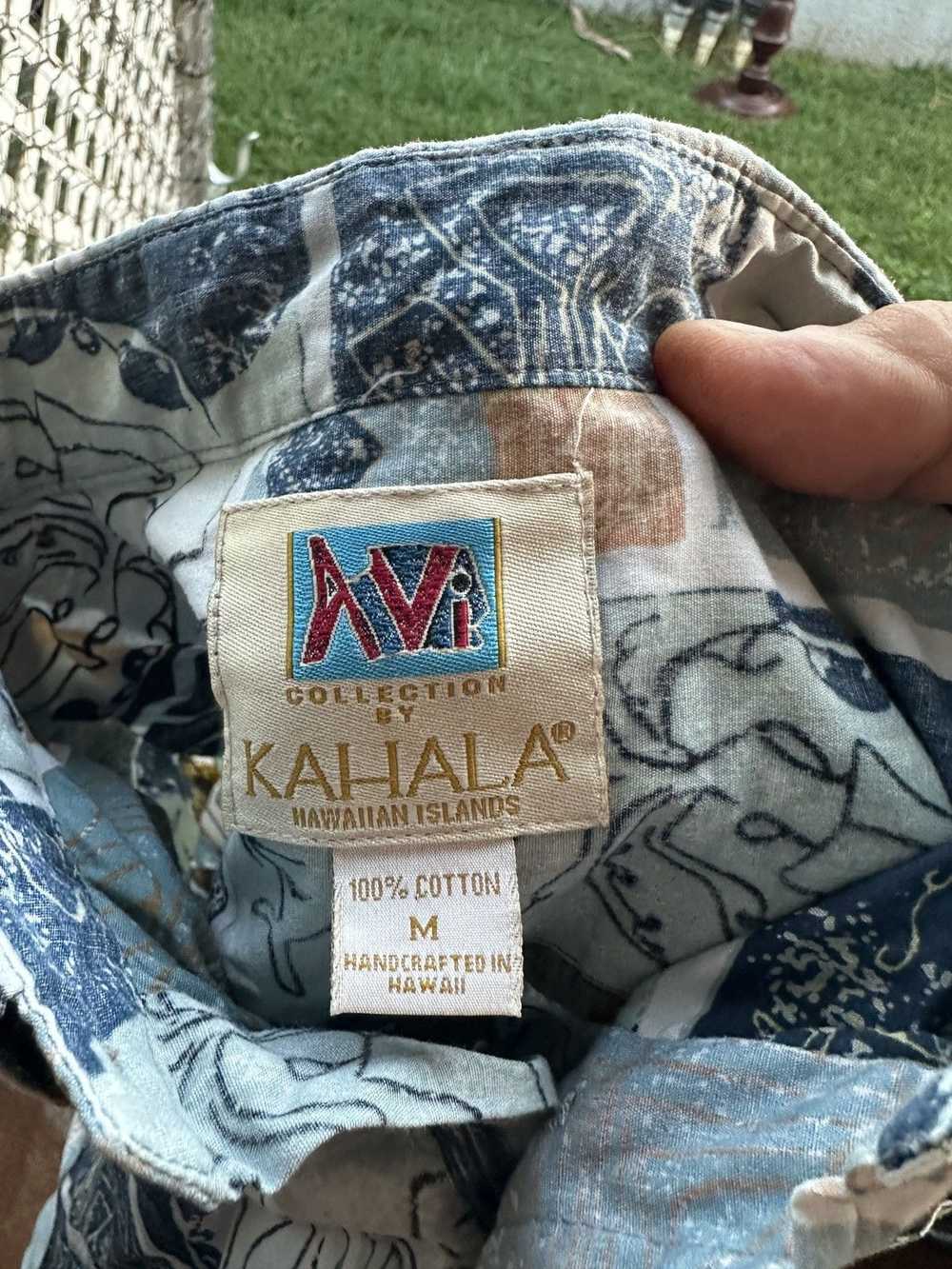 Hawaiian Shirt PreOwned Kahala Blue Hawaiian Prin… - image 4