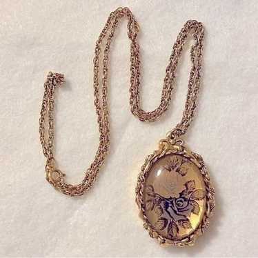 Vintage MAX FACTOR REVERSIBLE LOCKET/PERFUME PEND… - image 1