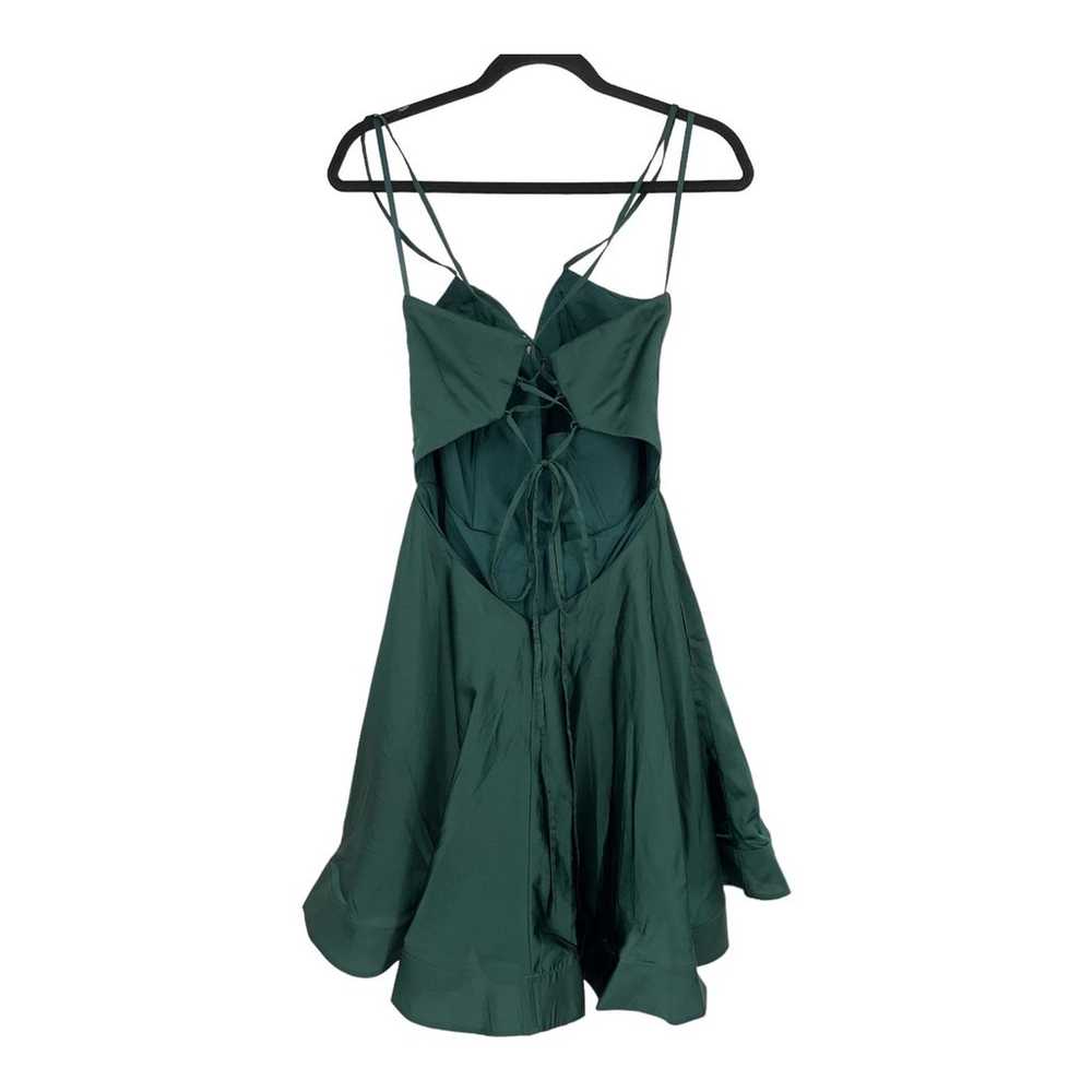 La Femme dress Fit & Flare minidress lace up gree… - image 3