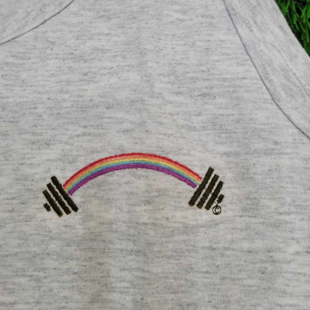 Anvil Vintage 90s Rainbow Workout Tank-Top M/L 21… - image 12