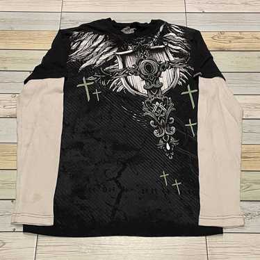 MMA ELITE Affliction 長袖Tシャツ サーマル袖 サイズXL メンズ