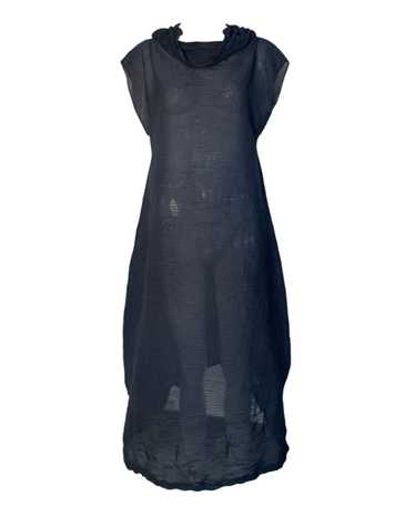 Issey Miyake Y2K Structural Black Sheer Pleated Av