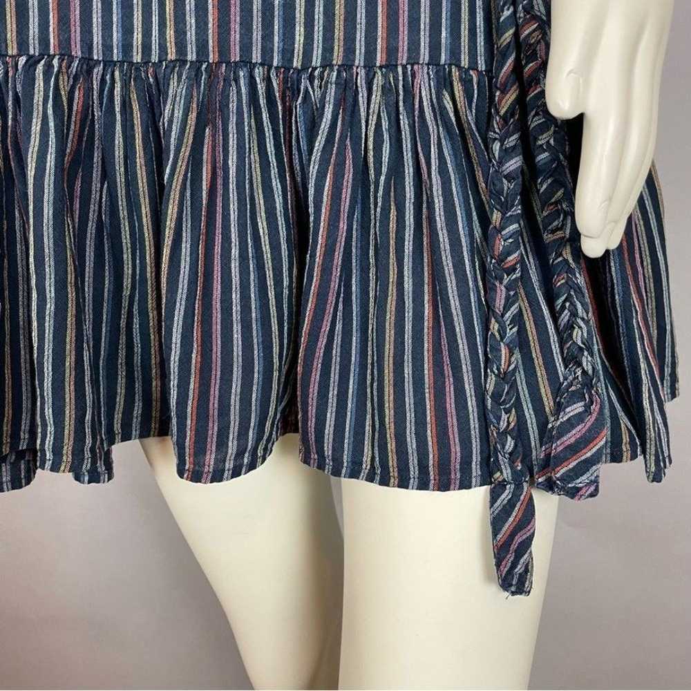 Marine Layer Dress Laney Linen Mini Navy Rainbow … - image 11