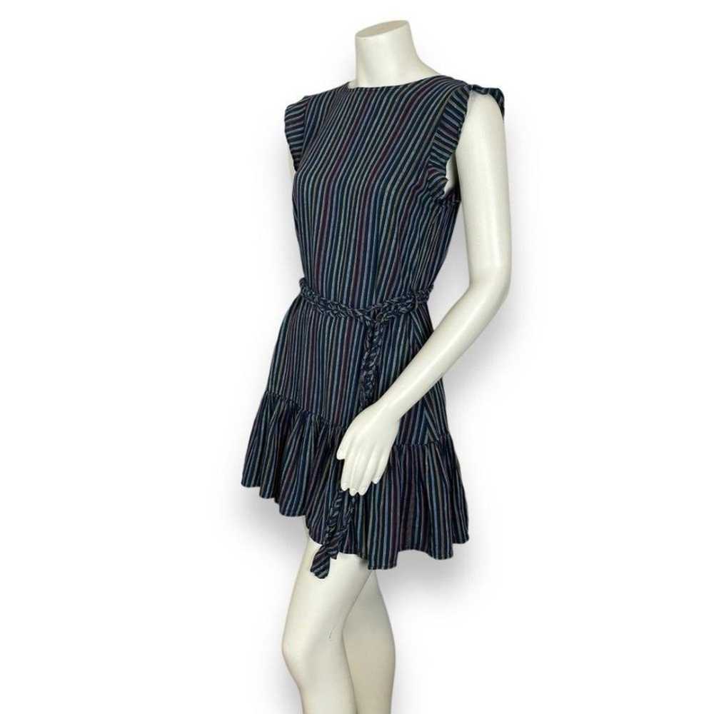 Marine Layer Dress Laney Linen Mini Navy Rainbow … - image 2