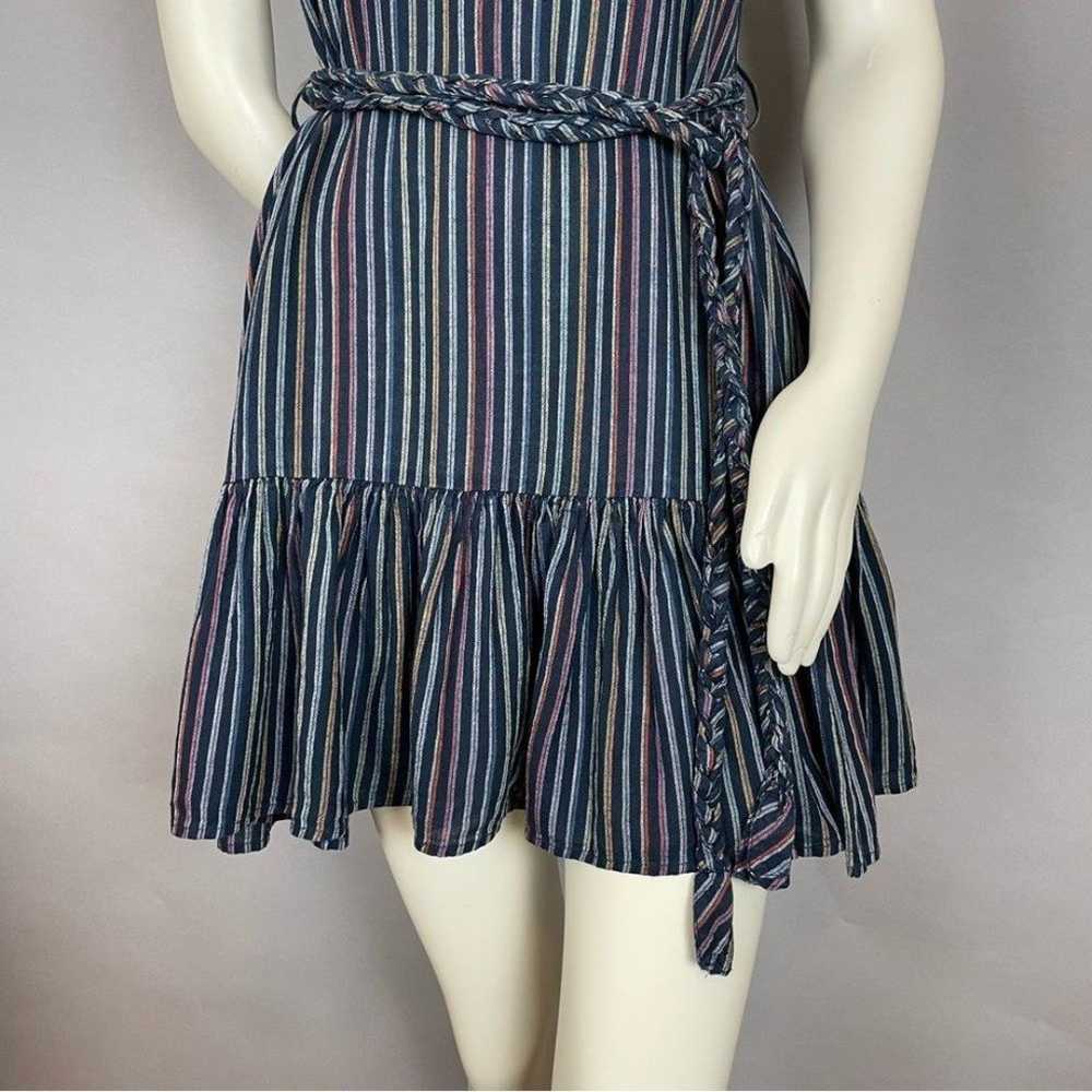 Marine Layer Dress Laney Linen Mini Navy Rainbow … - image 4