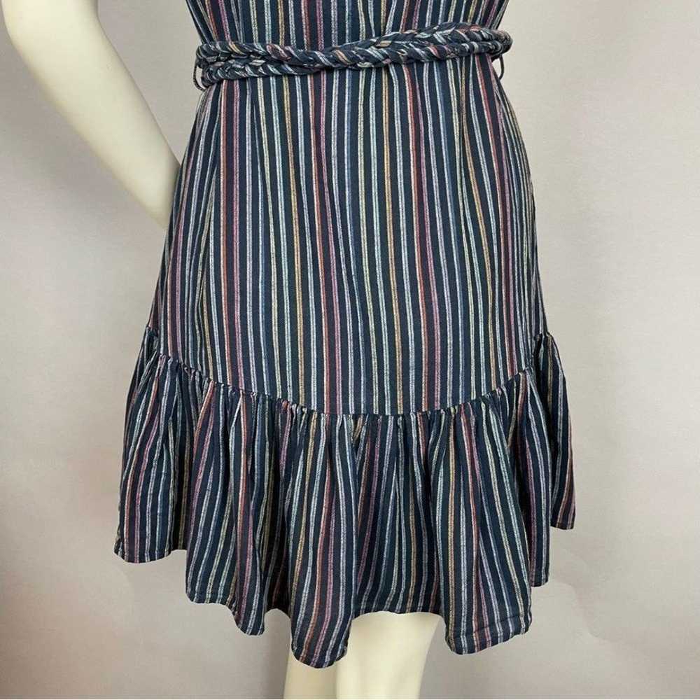 Marine Layer Dress Laney Linen Mini Navy Rainbow … - image 6