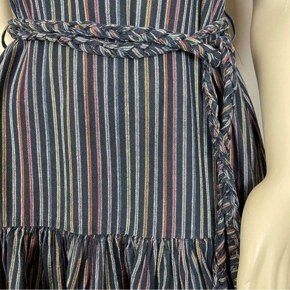 Marine Layer Dress Laney Linen Mini Navy Rainbow … - image 8