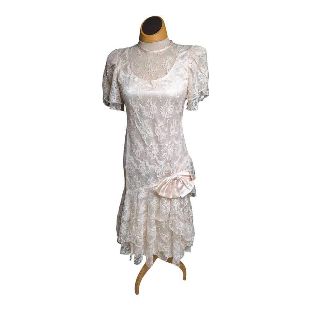 Vtg 1980s Susan Roselli for Vijack Ivory Floral L… - image 2