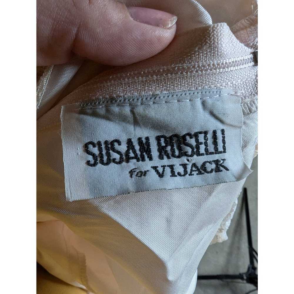 Vtg 1980s Susan Roselli for Vijack Ivory Floral L… - image 5