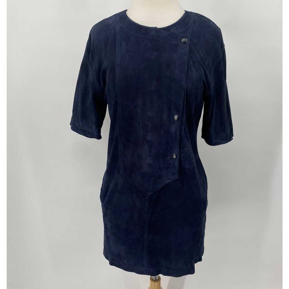 ALC Mini Dress Goat Suede Leather Short Sleeves S… - image 3