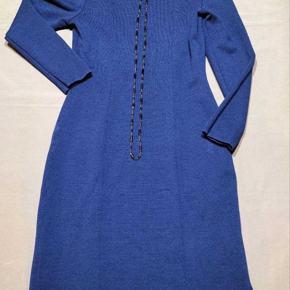 Yves Saint Laurent Blue Knit Dress M - image 1