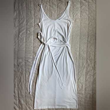 Vince 100% Pima Cotton White Sleeveless Wrap Midi 