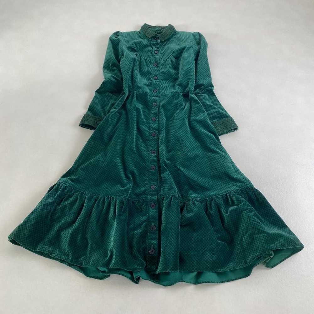 Vintage one-piece velvet velour lace green ultra-… - image 1