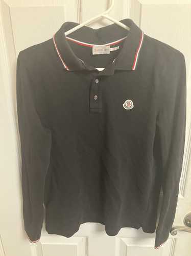 Moncler Moncler: Black Logo Patch Polo S