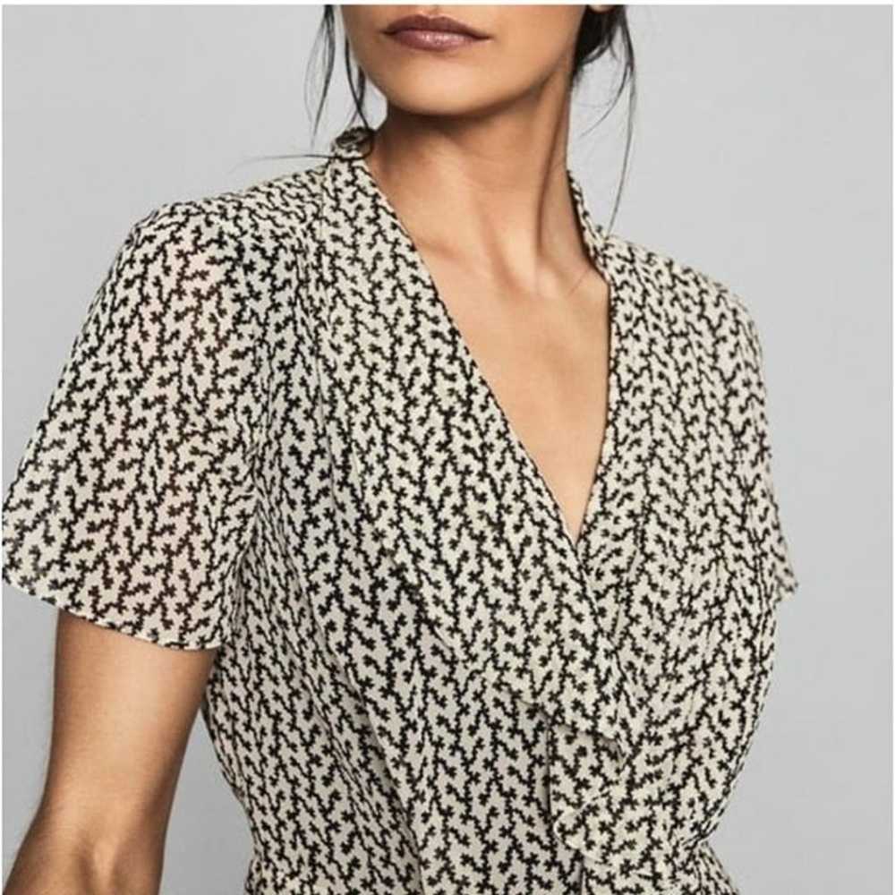 Reiss Paris Printed Mini Ruffle Chiffon Dress in … - image 9