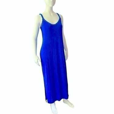 Y2K Cobalt Blue Sequin Embellished Maxi Tank Dress