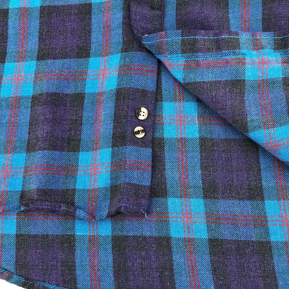 Sears × Vintage 80s plaid flannel shirt Sears Roe… - image 4