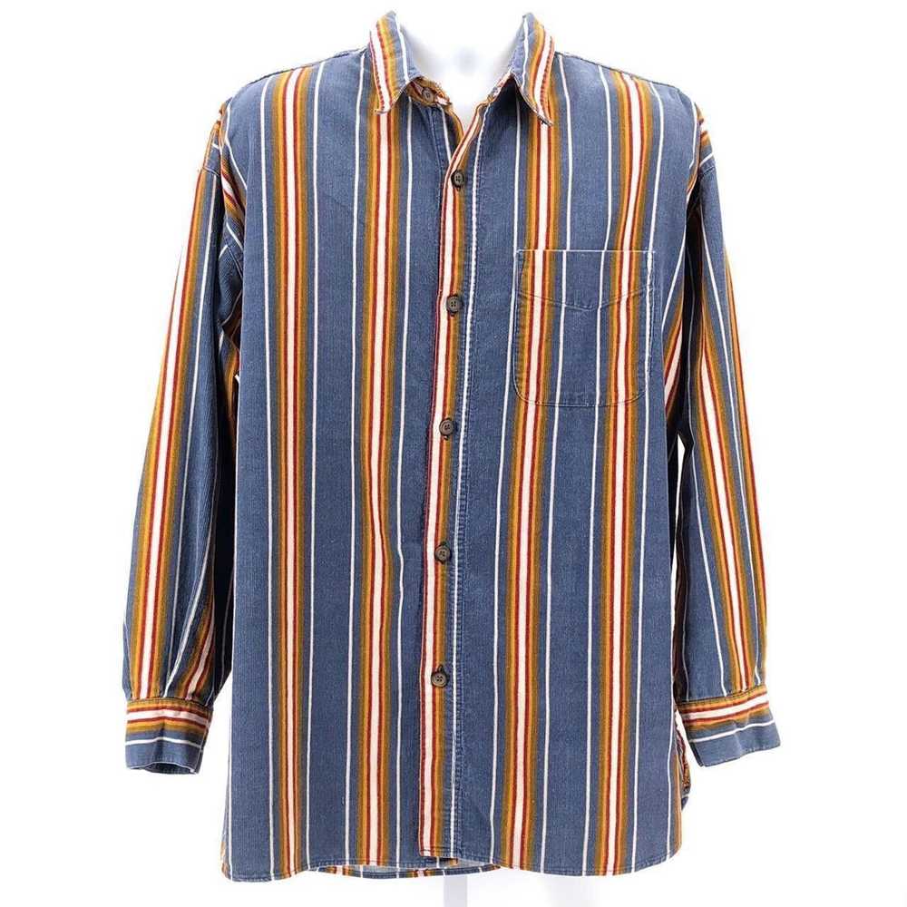 Vintage 90s striped corduroy shirt 1990s vintage - image 1