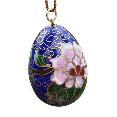 Genuine Sterling Cloisonné Floral Egg 1 good