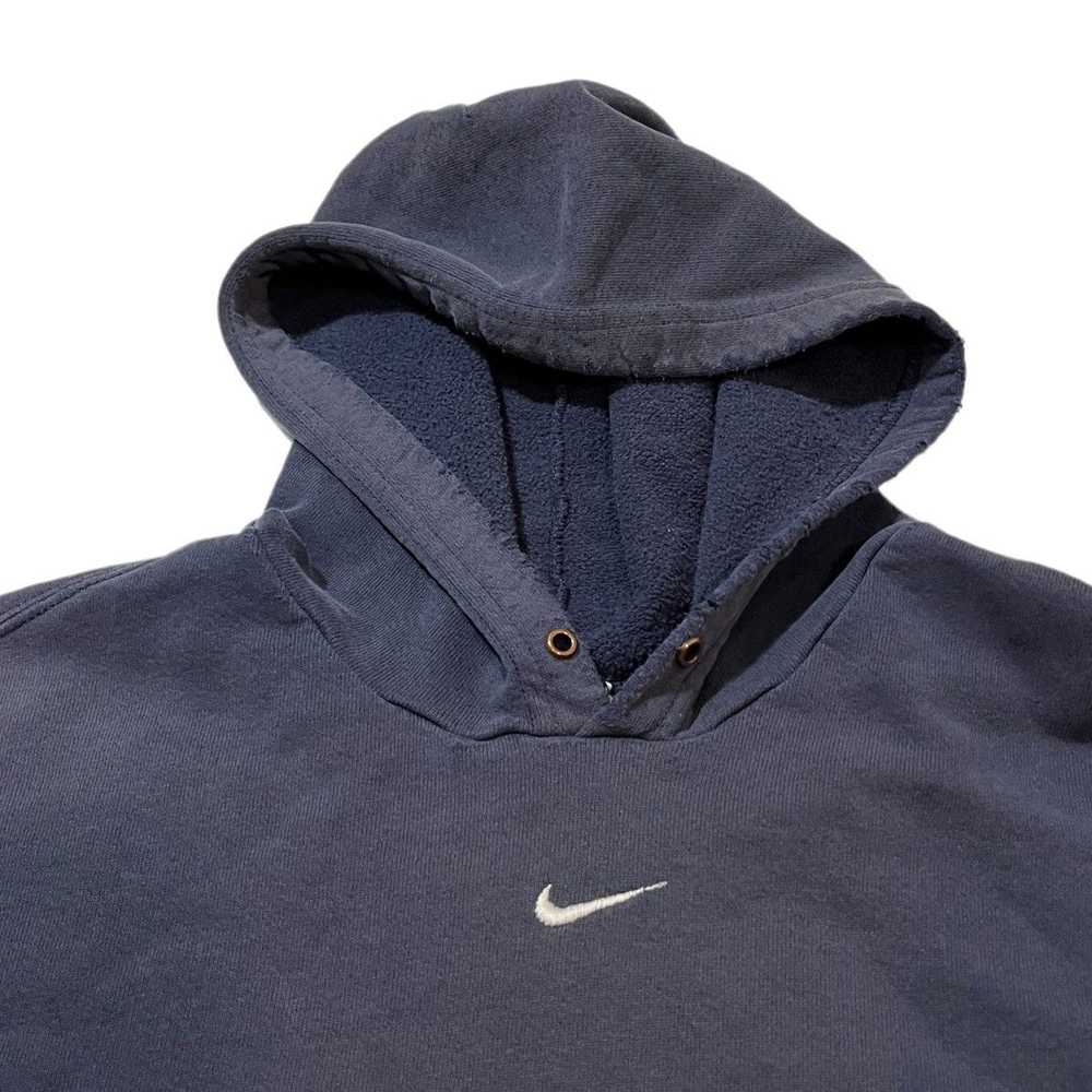 Nike × Vintage Y2K Nike Center Swoosh Hoodie Navy… - image 2