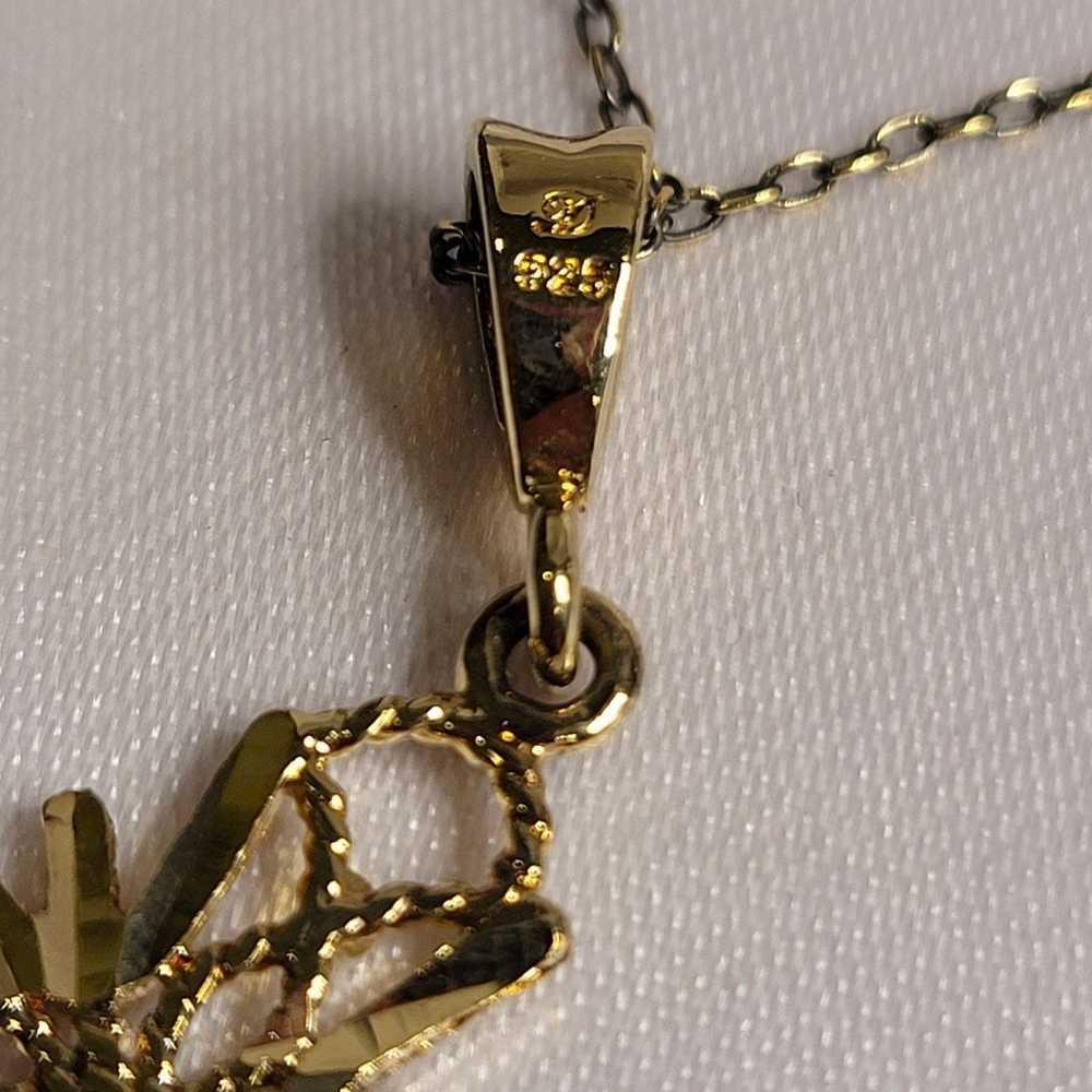 Vintage 24k gold over Silver cross necklace 18 3/… - image 8