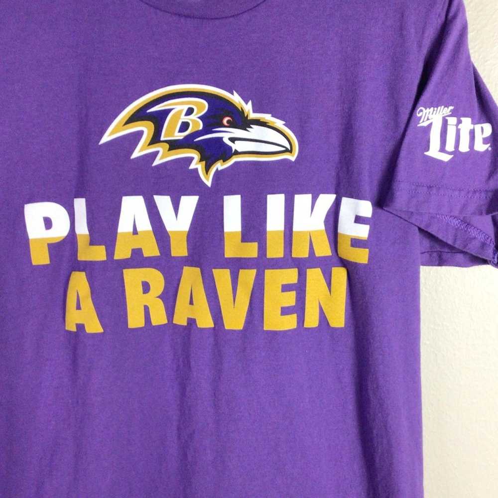 Tultex NFL Baltimore Ravens Miller Lite T Shirt P… - image 2