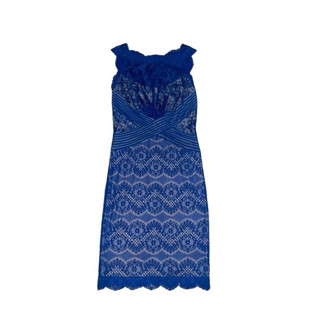 Tadashi Shoji Chantilly Lace Blue Sleeveless Shea… - image 3