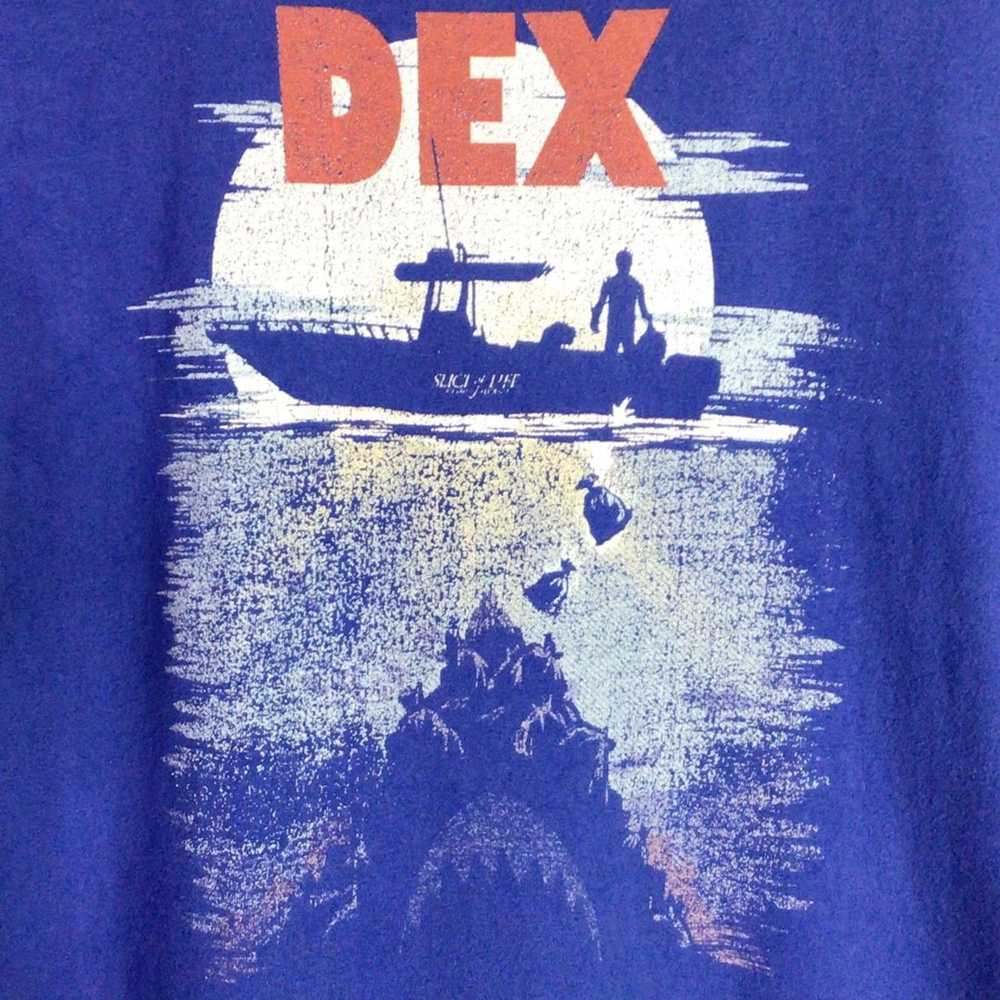 Hanes Dex Jaws Movie Parody T Shirt Blue 2XL XXL - image 2