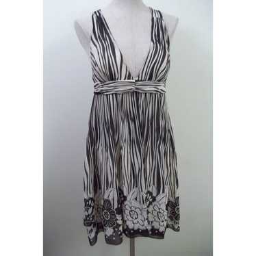 alice + olivia Cream & Black Stripe & Floral Silk… - image 1