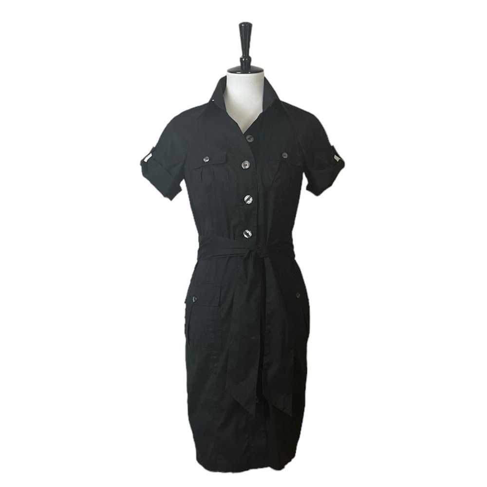 Diane Von Furstenberg Black Shirtdress Short Slee… - image 1