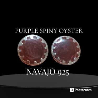 Purple Spiny Oyster Shell Stirling Silver Native … - image 1