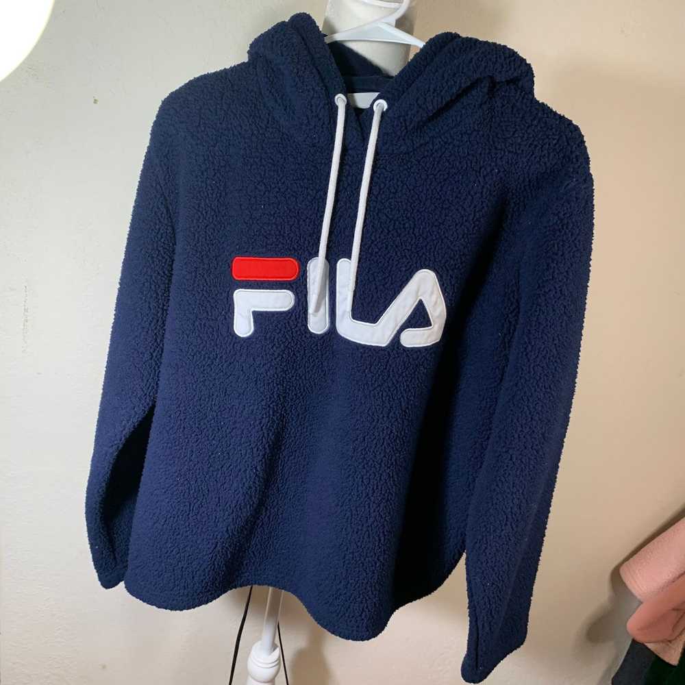 Fila FILA Blue Sherpa Pullover Women’s Hoodie Siz… - image 2