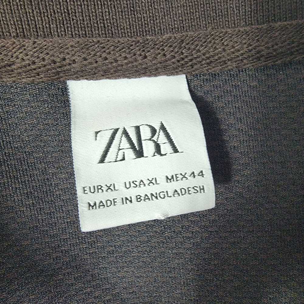 Zara Zara Mens XL Brown Long Sleeve Polo Shirt Ca… - image 3