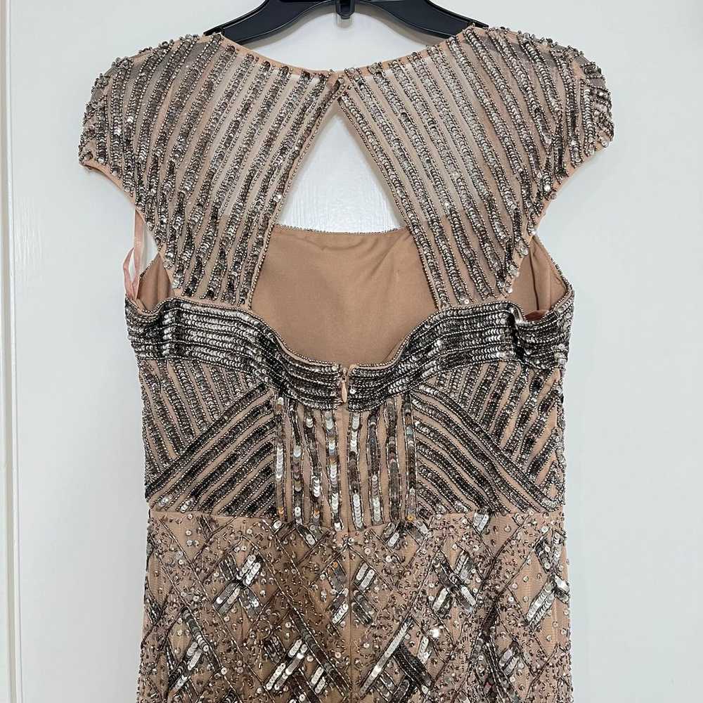 Adrianna Papell Beige Nude Beaded Sequin evening … - image 5