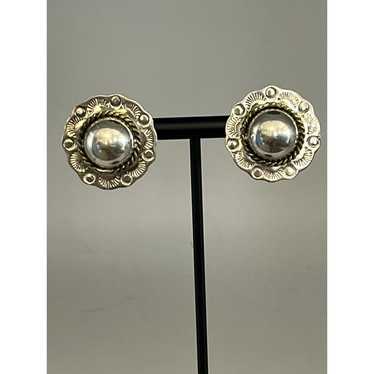 Vintage 925 Sterling Silver Mexico Large Earrings - image 1